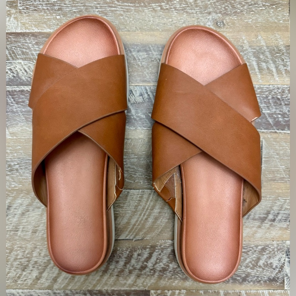 Target Women's Tan Cross-Band Sandals